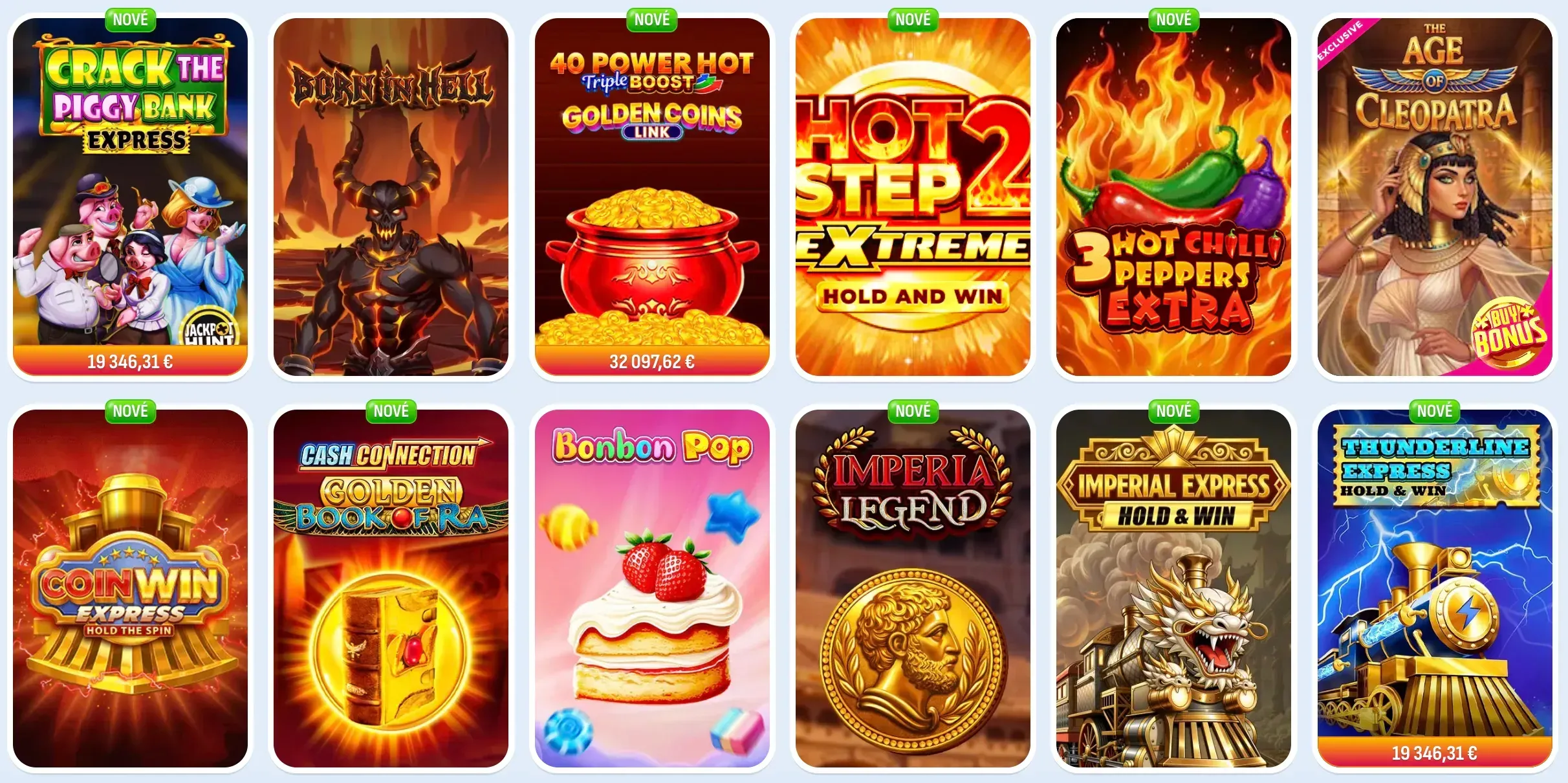 Různé hrací automaty v Nomini casino